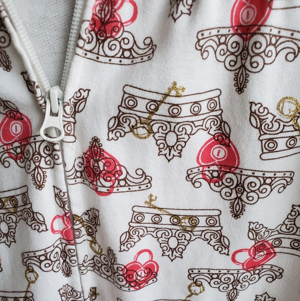 LIMITED TOO Cute Pastel Cream Pink Lockheart Kawaii Princess Graphic Hoodie - Picture 6 of 15